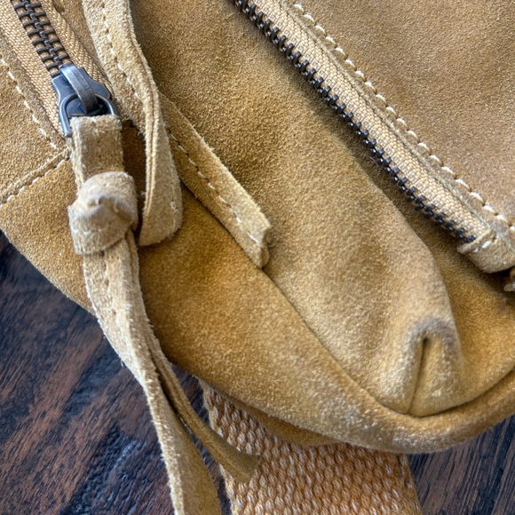 Free People Leather Hudson Suede Sling Bag Apple Green - Picture 12 of 14